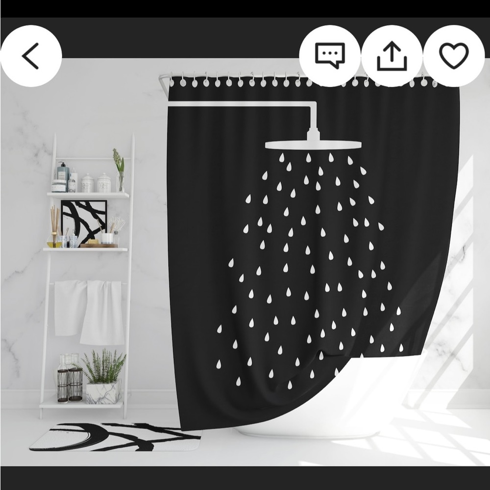 Modern 86Lx65w custom made black shower curtain.Purchased from Etsy. Never used.